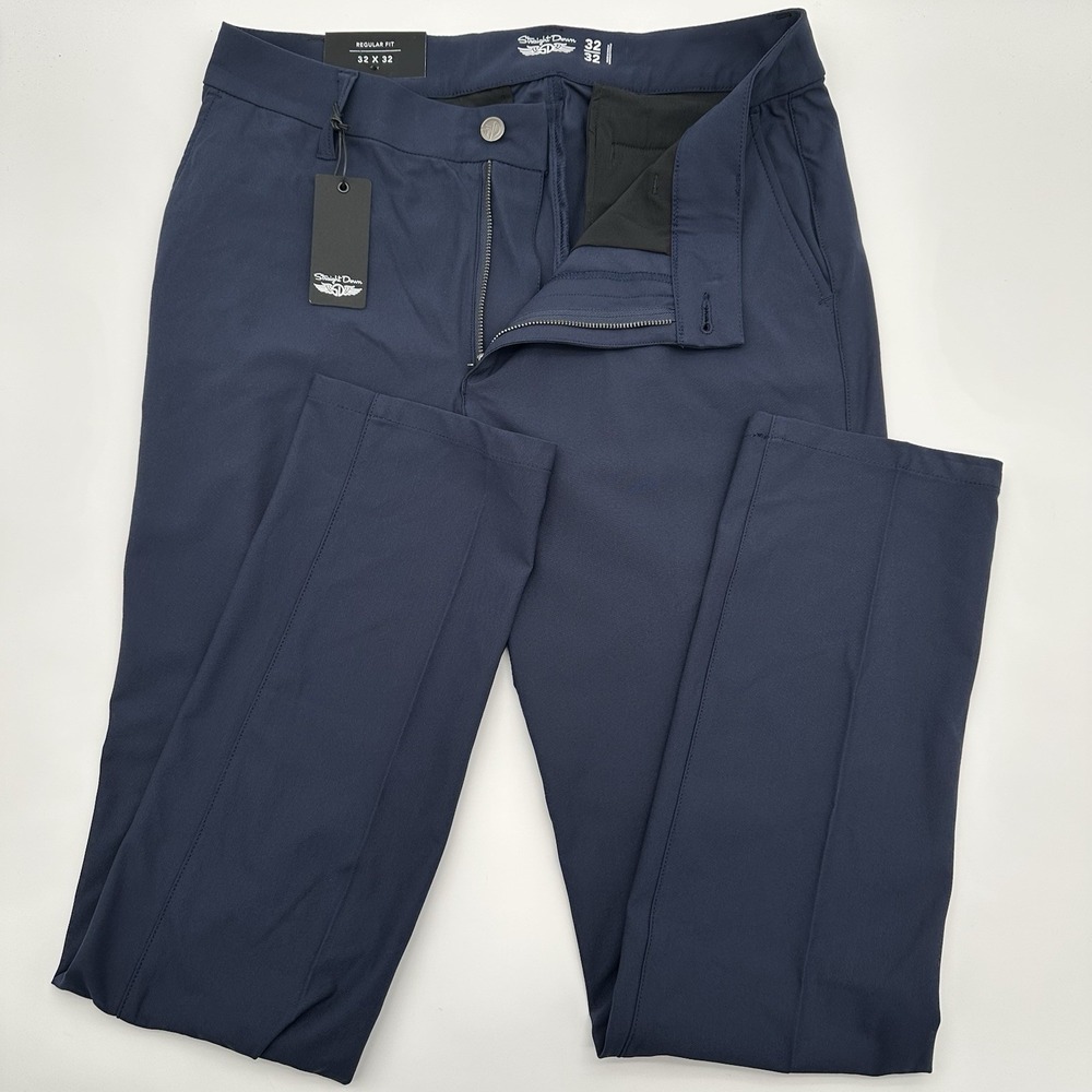 Straight Down Quest Performance Golf Pants Navy Men's 32x32 Regular FIT Poly NEW